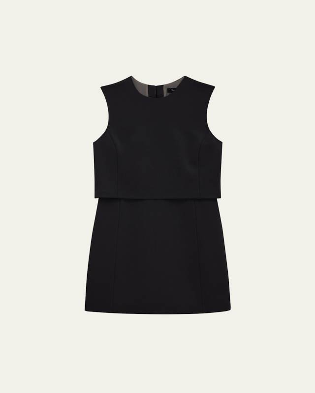 Crepe Sculpted Layer Mini Dress